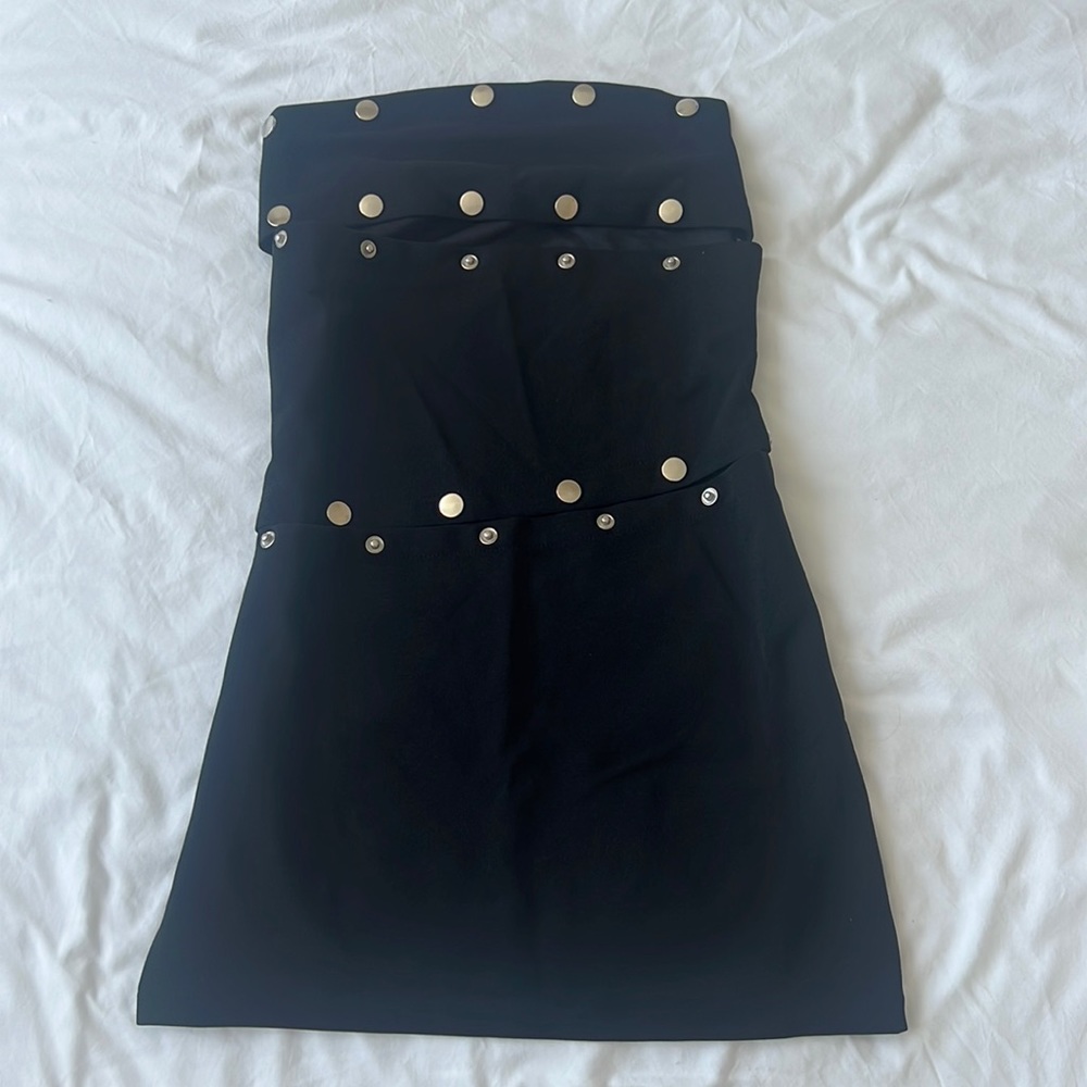 Black button detail dress. Size XS